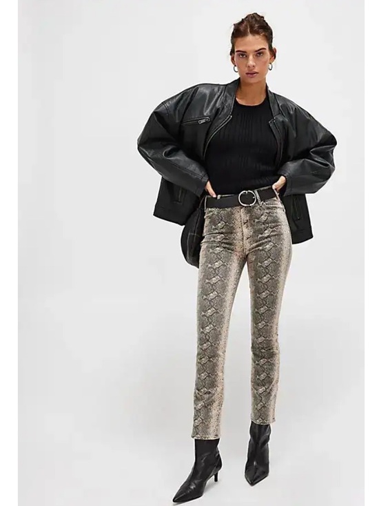 MOTHER Denim - Mother Jeans The Hustler Flood Ankle Wide Leg Jeans in Boa Babe New!